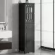 Tall Bathroom Cabinet, Freestanding Storage Cabinet with Drawer and Doors, MDF Board, Acrylic Door, Adjustable Shelf, Black Tall Bathroom Cabinet, Freestanding Storage Cabinet with Drawer and Doors, MDF Board, Acrylic Door, Adjustable Shelf, Black