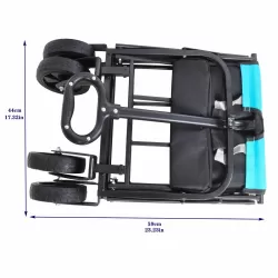 Mini Folding Wagon Garden Shopping Beach Cart (black+blue) Mini Folding Wagon Garden Shopping Beach Cart (black+blue)