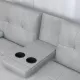 LIGHT GREY FOLDABLE SOFA BED WITH CUP HOLDER LIGHT GREY FOLDABLE SOFA BED WITH CUP HOLDER