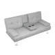 LIGHT GREY FOLDABLE SOFA BED WITH CUP HOLDER LIGHT GREY FOLDABLE SOFA BED WITH CUP HOLDER
