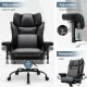 High Back Office Chair, 400lbs Rocking Desk Chair, Ergonomic Executive Office Chair with Adjustable Padded Armrest and Massage Lumbar Support, Adjustable Height Chair (Black) High Back Office Chair, 400lbs Rocking Desk Chair, Ergonomic Executive Office Chair with Adjustable Padded Armrest and Massage Lumbar Support, Adjustable Height Chair (Black)