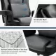 High Back Office Chair, 400lbs Rocking Desk Chair, Ergonomic Executive Office Chair with Adjustable Padded Armrest and Massage Lumbar Support, Adjustable Height Chair (Black) High Back Office Chair, 400lbs Rocking Desk Chair, Ergonomic Executive Office Chair with Adjustable Padded Armrest and Massage Lumbar Support, Adjustable Height Chair (Black)