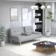 LIGHT GREY FOLDABLE SOFA BED WITH CUP HOLDER LIGHT GREY FOLDABLE SOFA BED WITH CUP HOLDER
