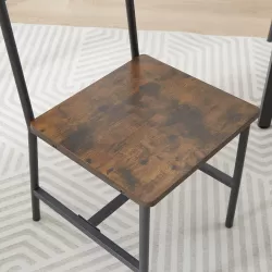 Dining Table Set, Barstool Dining Table with 2 Benches 2 Back Chairs, Industrial Dining Table for Kitchen Breakfast Table, Living Room, Party Room, Rustic Brown and Black,43.3″L x 23.6″W x 29.9″H Dining Table Set, Barstool Dining Table with 2 Benches 2 Back Chairs, Industrial Dining Table for Kitchen Breakfast Table, Living Room, Party Room, Rustic Brown and Black,43.3″L x 23.6″W x 29.9″H