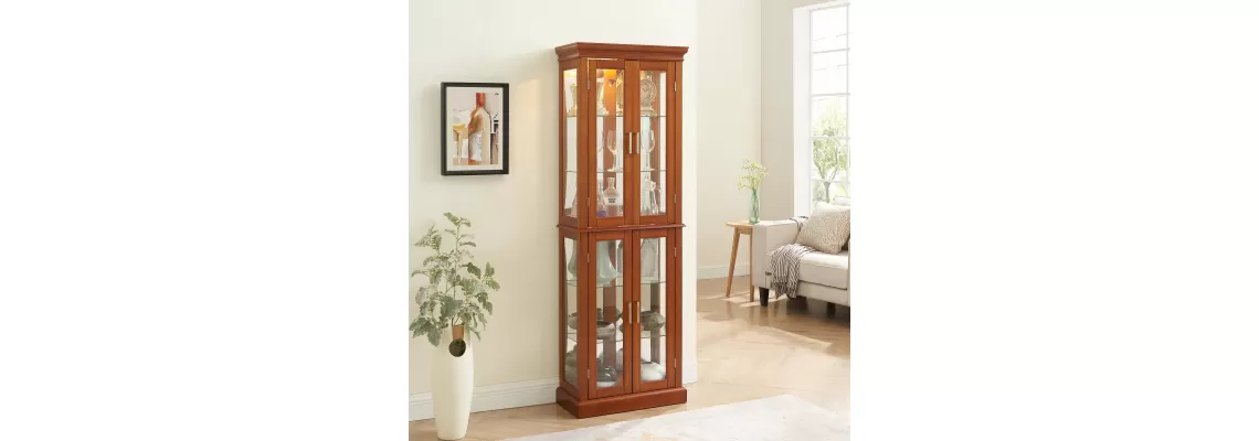 Enhance Your Display with the Walnut 6-Tier Lighted Curio Cabinet Featuring Adjustable Shelves and Mirrored Back
Enhance Your Display with the Walnut 6-Tier Lighted Curio Cabinet Featuring Adjustable Shelves and Mirrored Back
