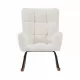 Leisure Sofa Glider Chair, Comfy Upholstered Lounge Chair with High Backrest, for Nursing Baby, Reading, Napping Beige Leisure Sofa Glider Chair, Comfy Upholstered Lounge Chair with High Backrest, for Nursing Baby, Reading, Napping Beige