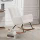 Leisure Sofa Glider Chair, Comfy Upholstered Lounge Chair with High Backrest, for Nursing Baby, Reading, Napping Beige Leisure Sofa Glider Chair, Comfy Upholstered Lounge Chair with High Backrest, for Nursing Baby, Reading, Napping Beige