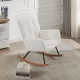 Leisure Sofa Glider Chair, Comfy Upholstered Lounge Chair with High Backrest, for Nursing Baby, Reading, Napping Beige Leisure Sofa Glider Chair, Comfy Upholstered Lounge Chair with High Backrest, for Nursing Baby, Reading, Napping Beige