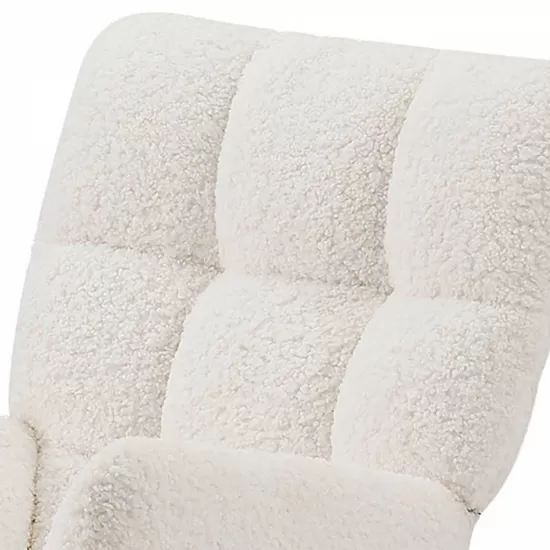 Leisure Sofa Glider Chair, Comfy Upholstered Lounge Chair with High Backrest, for Nursing Baby, Reading, Napping Beige Leisure Sofa Glider Chair, Comfy Upholstered Lounge Chair with High Backrest, for Nursing Baby, Reading, Napping Beige
