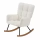 Leisure Sofa Glider Chair, Comfy Upholstered Lounge Chair with High Backrest, for Nursing Baby, Reading, Napping Beige Leisure Sofa Glider Chair, Comfy Upholstered Lounge Chair with High Backrest, for Nursing Baby, Reading, Napping Beige