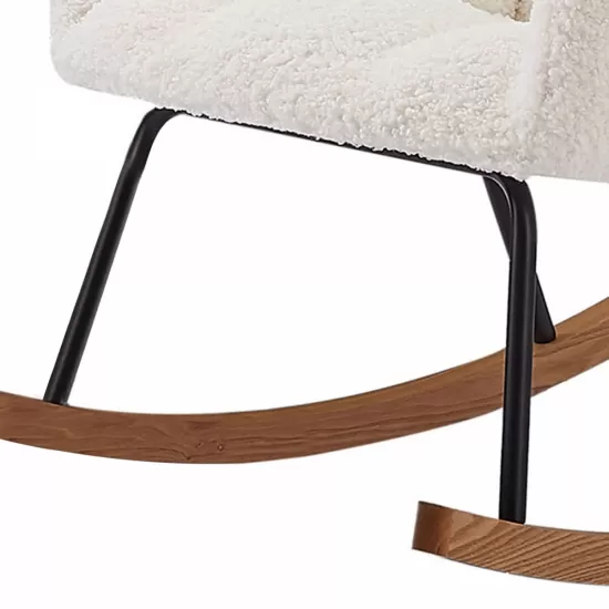 Leisure Sofa Glider Chair, Comfy Upholstered Lounge Chair with High Backrest, for Nursing Baby, Reading, Napping Beige Leisure Sofa Glider Chair, Comfy Upholstered Lounge Chair with High Backrest, for Nursing Baby, Reading, Napping Beige