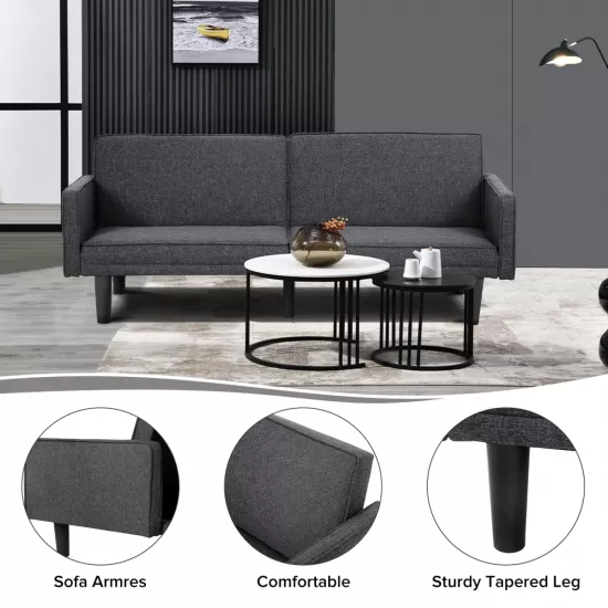 Futon Sofa Bed Convertible Sectional Sleeper Couch, Loveseat Bed with Tapered Legs for Living Room, Study, Dorm, Office Futon Sofa Bed Convertible Sectional Sleeper Couch, Loveseat Bed with Tapered Legs for Living Room, Study, Dorm, Office