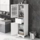 Tall Bathroom Cabinet, Freestanding Storage Cabinet with Drawer and Doors, MDF Board, Acrylic Door, Adjustable Shelf, White Tall Bathroom Cabinet, Freestanding Storage Cabinet with Drawer and Doors, MDF Board, Acrylic Door, Adjustable Shelf, White