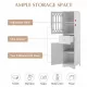 Tall Bathroom Cabinet, Freestanding Storage Cabinet with Drawer and Doors, MDF Board, Acrylic Door, Adjustable Shelf, White Tall Bathroom Cabinet, Freestanding Storage Cabinet with Drawer and Doors, MDF Board, Acrylic Door, Adjustable Shelf, White