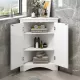 White Triangle Bathroom Storage Cabinet with Adjustable Shelves, Freestanding Floor Cabinet for Home Kitchen White Triangle Bathroom Storage Cabinet with Adjustable Shelves, Freestanding Floor Cabinet for Home Kitchen