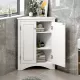 White Triangle Bathroom Storage Cabinet with Adjustable Shelves, Freestanding Floor Cabinet for Home Kitchen White Triangle Bathroom Storage Cabinet with Adjustable Shelves, Freestanding Floor Cabinet for Home Kitchen