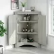 Oak Triangle Bathroom Storage Cabinet with Adjustable Shelves, Freestanding Floor Cabinet for Home Kitchen Oak Triangle Bathroom Storage Cabinet with Adjustable Shelves, Freestanding Floor Cabinet for Home Kitchen