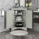 Oak Triangle Bathroom Storage Cabinet with Adjustable Shelves, Freestanding Floor Cabinet for Home Kitchen Oak Triangle Bathroom Storage Cabinet with Adjustable Shelves, Freestanding Floor Cabinet for Home Kitchen