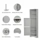 Tall Bathroom Corner Cabinet, Freestanding Storage Cabinet with Doors and Adjustable Shelves, MDF Board, Gray Tall Bathroom Corner Cabinet, Freestanding Storage Cabinet with Doors and Adjustable Shelves, MDF Board, Gray