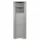 Tall Bathroom Corner Cabinet, Freestanding Storage Cabinet with Doors and Adjustable Shelves, MDF Board, Gray Tall Bathroom Corner Cabinet, Freestanding Storage Cabinet with Doors and Adjustable Shelves, MDF Board, Gray