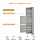 Tall Bathroom Corner Cabinet, Freestanding Storage Cabinet with Doors and Adjustable Shelves, MDF Board, Gray Tall Bathroom Corner Cabinet, Freestanding Storage Cabinet with Doors and Adjustable Shelves, MDF Board, Gray