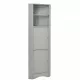 Tall Bathroom Corner Cabinet, Freestanding Storage Cabinet with Doors and Adjustable Shelves, MDF Board, Gray Tall Bathroom Corner Cabinet, Freestanding Storage Cabinet with Doors and Adjustable Shelves, MDF Board, Gray