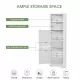 Tall Bathroom Corner Cabinet, Freestanding Storage Cabinet with Doors and Adjustable Shelves, MDF Board, White Tall Bathroom Corner Cabinet, Freestanding Storage Cabinet with Doors and Adjustable Shelves, MDF Board, White