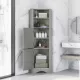 Tall Bathroom Corner Cabinet, Freestanding Storage Cabinet with Doors and Adjustable Shelves, MDF Board, Gray Tall Bathroom Corner Cabinet, Freestanding Storage Cabinet with Doors and Adjustable Shelves, MDF Board, Gray