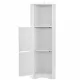 Tall Bathroom Corner Cabinet, Freestanding Storage Cabinet with Doors and Adjustable Shelves, MDF Board, White Tall Bathroom Corner Cabinet, Freestanding Storage Cabinet with Doors and Adjustable Shelves, MDF Board, White