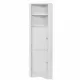 Tall Bathroom Corner Cabinet, Freestanding Storage Cabinet with Doors and Adjustable Shelves, MDF Board, White Tall Bathroom Corner Cabinet, Freestanding Storage Cabinet with Doors and Adjustable Shelves, MDF Board, White
