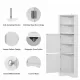 Tall Bathroom Corner Cabinet, Freestanding Storage Cabinet with Doors and Adjustable Shelves, MDF Board, White Tall Bathroom Corner Cabinet, Freestanding Storage Cabinet with Doors and Adjustable Shelves, MDF Board, White