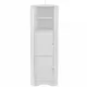 Tall Bathroom Corner Cabinet, Freestanding Storage Cabinet with Doors and Adjustable Shelves, MDF Board, White Tall Bathroom Corner Cabinet, Freestanding Storage Cabinet with Doors and Adjustable Shelves, MDF Board, White