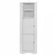 Tall Bathroom Corner Cabinet, Freestanding Storage Cabinet with Doors and Adjustable Shelves, MDF Board, White Tall Bathroom Corner Cabinet, Freestanding Storage Cabinet with Doors and Adjustable Shelves, MDF Board, White