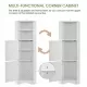 Tall Bathroom Corner Cabinet, Freestanding Storage Cabinet with Doors and Adjustable Shelves, MDF Board, White Tall Bathroom Corner Cabinet, Freestanding Storage Cabinet with Doors and Adjustable Shelves, MDF Board, White