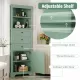 Green Triangle Tall Cabinet with 3 Drawers and Adjustable Shelves for Bathroom, Kitchen or Living Room, MDF Board with Painted Finish Green Triangle Tall Cabinet with 3 Drawers and Adjustable Shelves for Bathroom, Kitchen or Living Room, MDF Board with Painted Finish