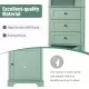 Green Triangle Tall Cabinet with 3 Drawers and Adjustable Shelves for Bathroom, Kitchen or Living Room, MDF Board with Painted Finish Green Triangle Tall Cabinet with 3 Drawers and Adjustable Shelves for Bathroom, Kitchen or Living Room, MDF Board with Painted Finish