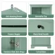 Green Triangle Tall Cabinet with 3 Drawers and Adjustable Shelves for Bathroom, Kitchen or Living Room, MDF Board with Painted Finish Green Triangle Tall Cabinet with 3 Drawers and Adjustable Shelves for Bathroom, Kitchen or Living Room, MDF Board with Painted Finish