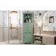 Green Triangle Tall Cabinet with 3 Drawers and Adjustable Shelves for Bathroom, Kitchen or Living Room, MDF Board with Painted Finish Green Triangle Tall Cabinet with 3 Drawers and Adjustable Shelves for Bathroom, Kitchen or Living Room, MDF Board with Painted Finish