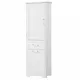 Tall Bathroom Storage Cabinet, Freestanding Storage Cabinet with Two Different Size Drawers and Adjustable Shelf, MDF Board with Painted Finish, White Tall Bathroom Storage Cabinet, Freestanding Storage Cabinet with Two Different Size Drawers and Adjustable Shelf, MDF Board with Painted Finish, White