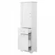 Tall Bathroom Storage Cabinet, Freestanding Storage Cabinet with Two Different Size Drawers and Adjustable Shelf, MDF Board with Painted Finish, White Tall Bathroom Storage Cabinet, Freestanding Storage Cabinet with Two Different Size Drawers and Adjustable Shelf, MDF Board with Painted Finish, White