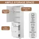Tall Bathroom Storage Cabinet, Freestanding Storage Cabinet with Two Different Size Drawers and Adjustable Shelf, MDF Board with Painted Finish, White Tall Bathroom Storage Cabinet, Freestanding Storage Cabinet with Two Different Size Drawers and Adjustable Shelf, MDF Board with Painted Finish, White
