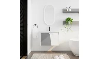Compact 28 Inch Wall-Mounted Bathroom Vanity with Sink - Perfect for Small Spaces