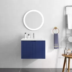 24 Inch Floating Wall Mounted Bathroom Vanity with White Porcelain Sink and Soft Close Doors 24 Inch Floating Wall Mounted Bathroom Vanity with White Porcelain Sink and Soft Close Doors