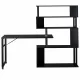 Home Office Computer Desk L-Shaped Corner Table, Rotating Computer Table with 5-Story Bookshelf,four installation methods,Lockable casters(Black) Home Office Computer Desk L-Shaped Corner Table, Rotating Computer Table with 5-Story Bookshelf,four installation methods,Lockable casters(Black)
