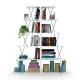 Furnish Home Store Modern 5 Tier Ladder Bookshelf Organizers, Narrow Bookshelf for Small Spaces Office Furniture Bookcase ,White/Blue Furnish Home Store Modern 5 Tier Ladder Bookshelf Organizers, Narrow Bookshelf for Small Spaces Office Furniture Bookcase ,White/Blue