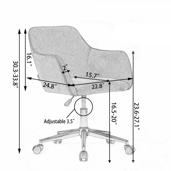 Modern Velvet Fabric Material Adjustable Height 360 revolving Home Office Chair with Gold Metal Legs and Universal Wheels for Indoor,Orange Modern Velvet Fabric Material Adjustable Height 360 revolving Home Office Chair with Gold Metal Legs and Universal Wheels for Indoor,Orange