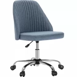 Sweetcrispy Armless Home Office  Desk Chair with Wheels Adjustable Swivel Task Computer Vanity Chair for Small Spaces Sweetcrispy Armless Home Office  Desk Chair with Wheels Adjustable Swivel Task Computer Vanity Chair for Small Spaces