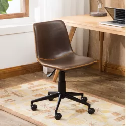 Cesena Faux Leather 360 Swivel Air Lift Office Chair, Antique Brown