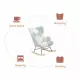 Rocking Chair with ottoman, Mid Century Fabric Rocker Chair with Wood Legs and Patchwork Linen for Livingroom Bedroom Rocking Chair with ottoman, Mid Century Fabric Rocker Chair with Wood Legs and Patchwork Linen for Livingroom Bedroom