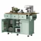 Kitchen Cart with Rubber wood Drop-Leaf Countertop ,Cabinet door internal storage racks,Kitchen Island on 5 Wheels with Storage Cabinet and 3 Drawers for Dinning Room, Mint Green Kitchen Cart with Rubber wood Drop-Leaf Countertop ,Cabinet door internal storage racks,Kitchen Island on 5 Wheels with Storage Cabinet and 3 Drawers for Dinning Room, Mint Green